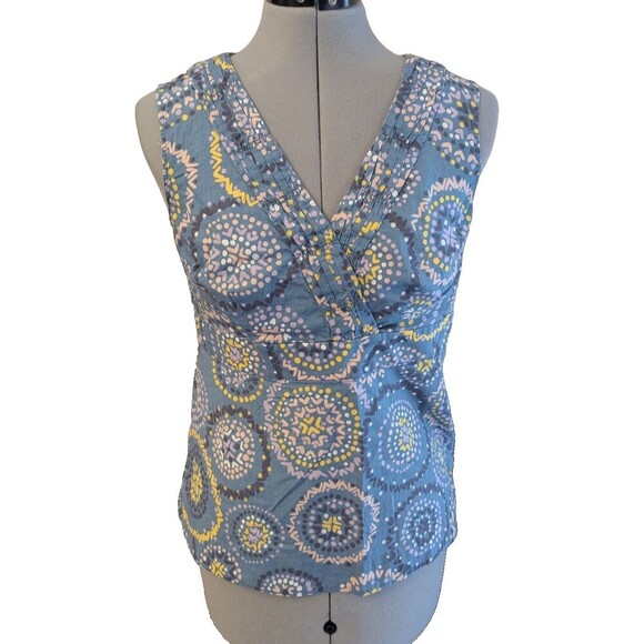 Boden Tops - Boden cross front tank Sz 6 Spring Abstract Geometrical Top Casual Fun Preppy‎
